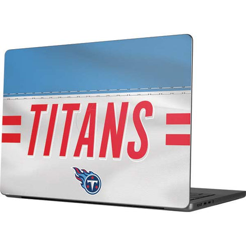 NFL Tennessee Titans White Striped MacBook Pro 14in (2021-24) Skin