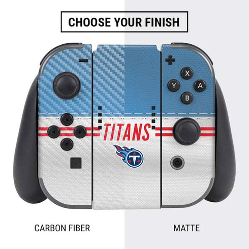 NFL Tennessee Titans White Striped Nintendo Switch Bundle Skin