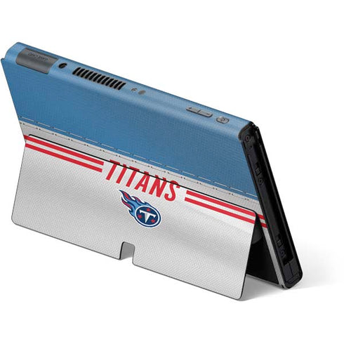 NFL Tennessee Titans White Striped Nintendo Switch OLED (2021) Skin