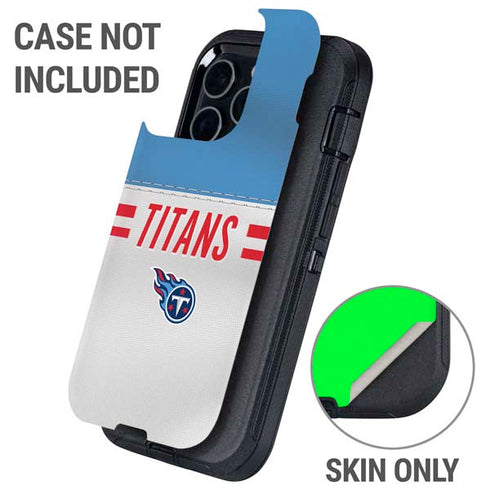 NFL Tennessee Titans White Striped Otterbox Defender iPhone Skin