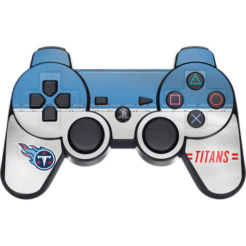 NFL Tennessee Titans White Striped PS3 Dual Shock wireless controller Skin