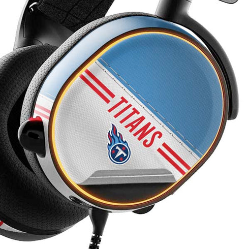 NFL Tennessee Titans White Striped SteelSeries Arctis 5 Skin