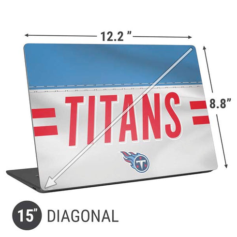 NFL Tennessee Titans White Striped Universal Laptop 15in (12.2 x 8.8in) Skin