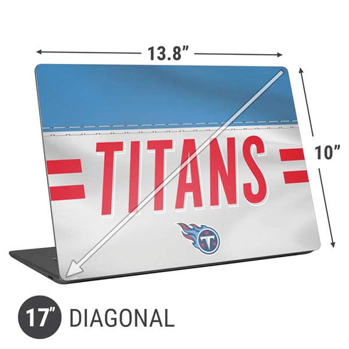 NFL Tennessee Titans White Striped Universal Laptop 17in (13.8 x 10in) Skin
