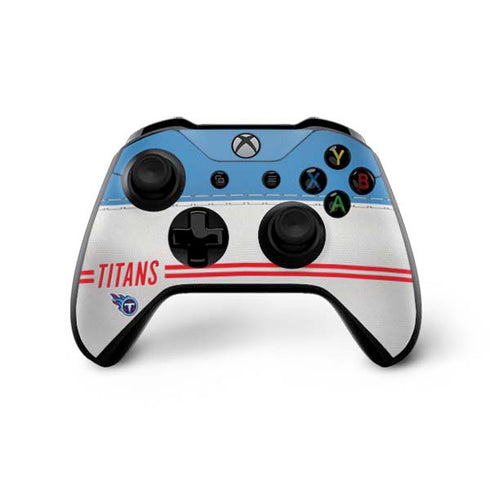 NFL Tennessee Titans White Striped Xbox One X Controller Skin