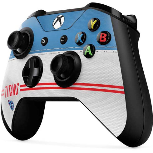 NFL Tennessee Titans White Striped Xbox One X Controller Skin