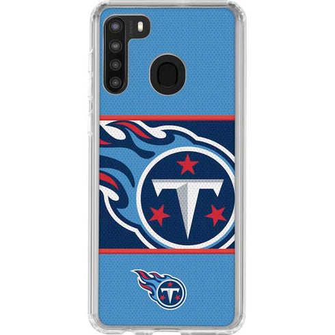 NFL Tennessee Titans Zone Block Galaxy A21 Clear Case
