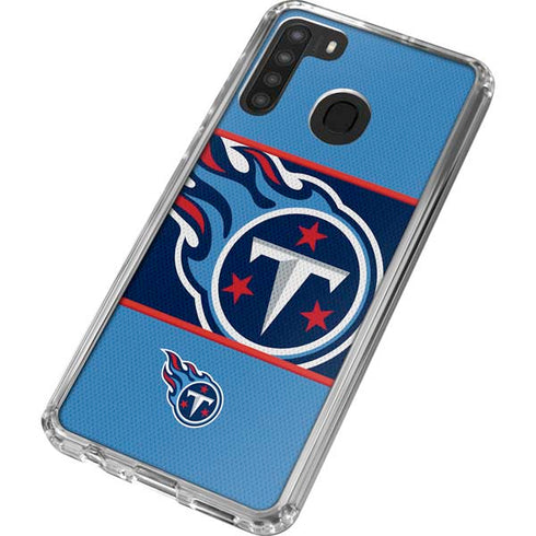 NFL Tennessee Titans Zone Block Galaxy A21 Clear Case