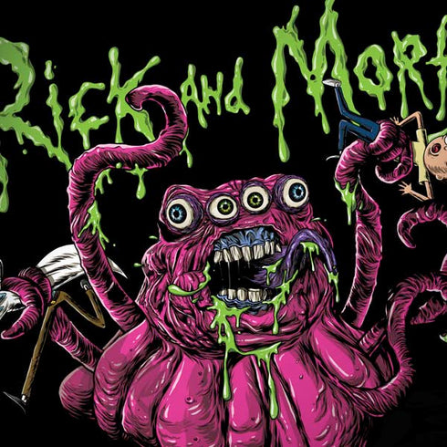 Adult Swim Rick and Morty Tentacle Attack Dell Alienware Skin