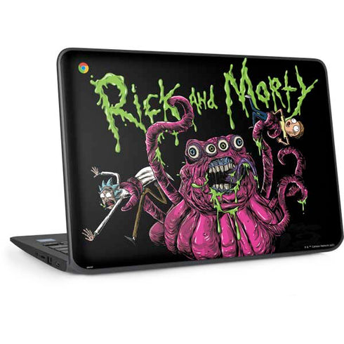 Adult Swim Rick and Morty Tentacle Attack HP Chromebook Skin