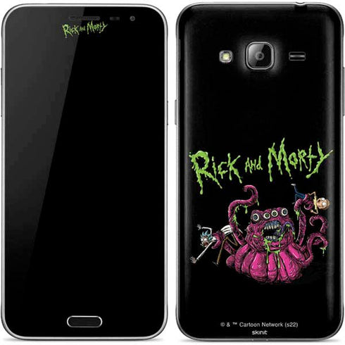 Adult Swim Rick and Morty Tentacle Attack Galaxy J3 Skin