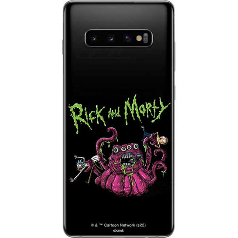 Adult Swim Rick and Morty Tentacle Attack Galaxy S10 Plus Skin