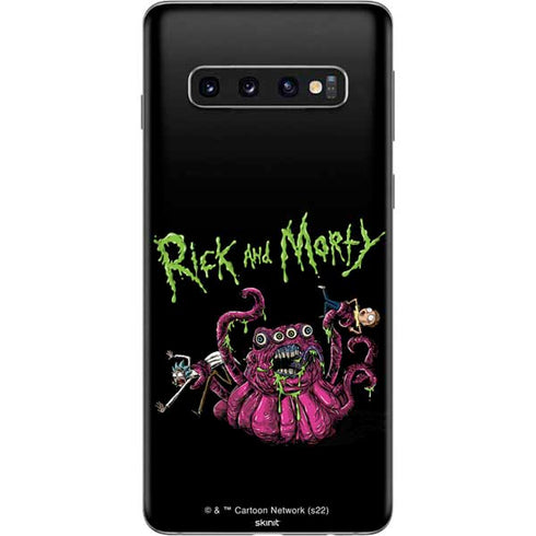 Adult Swim Rick and Morty Tentacle Attack Galaxy S10 Skin