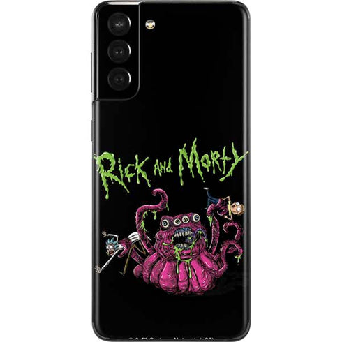 Adult Swim Rick and Morty Tentacle Attack Galaxy S21 Plus 5G Skin