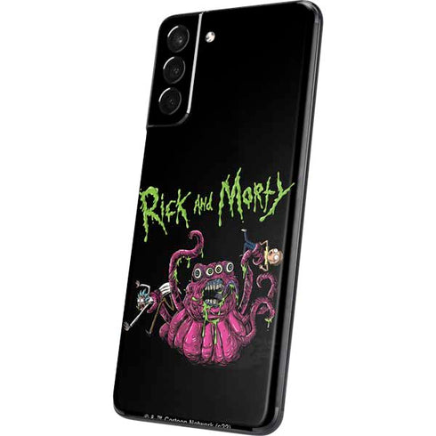 Adult Swim Rick and Morty Tentacle Attack Galaxy S21 Plus 5G Skin