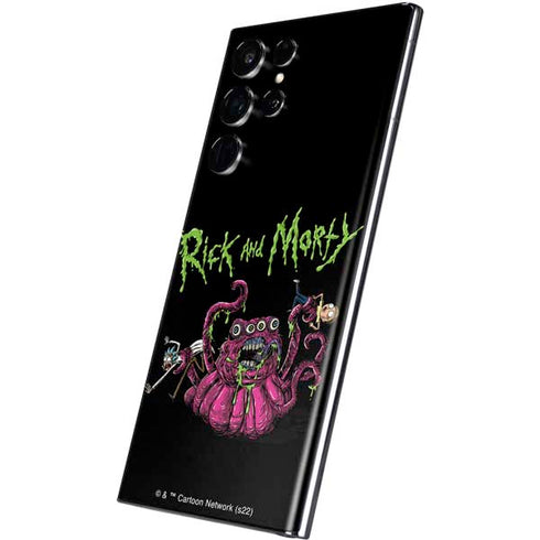 Adult Swim Rick and Morty Tentacle Attack Galaxy S22 Ultra Skin