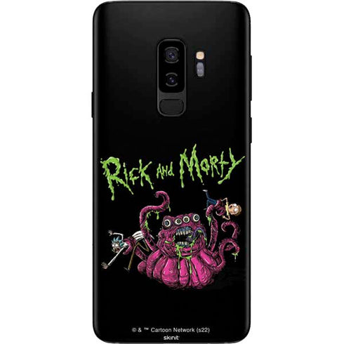 Adult Swim Rick and Morty Tentacle Attack Galaxy S9 Plus Skin