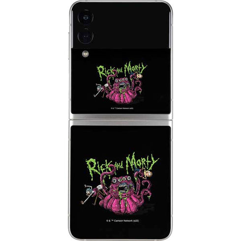 Adult Swim Rick and Morty Tentacle Attack Galaxy Z Flip4 5G Skin