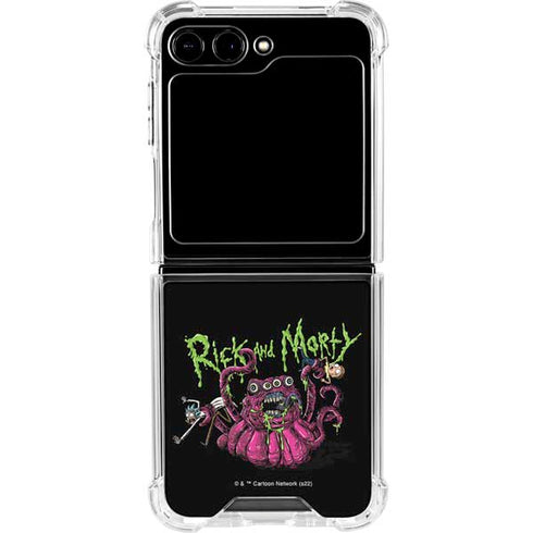 Adult Swim Rick and Morty Tentacle Attack Galaxy Z Flip5 5G Clear Case