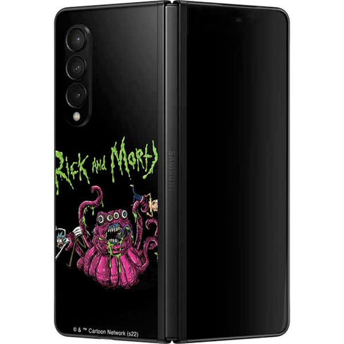 Adult Swim Rick and Morty Tentacle Attack Galaxy Z Fold3 5G Skin