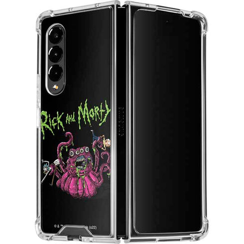 Adult Swim Rick and Morty Tentacle Attack Galaxy Z Fold4 5G Clear Case