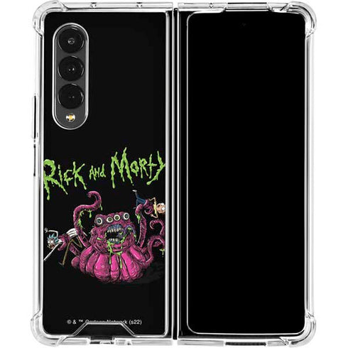 Adult Swim Rick and Morty Tentacle Attack Galaxy Z Fold4 5G Clear Case