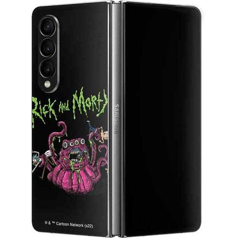 Adult Swim Rick and Morty Tentacle Attack Galaxy Z Fold4 5G Skin