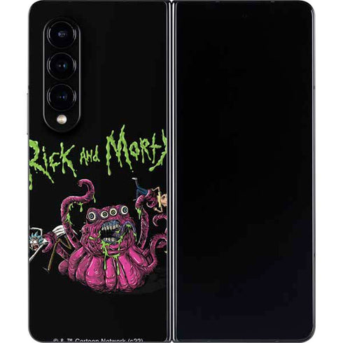 Adult Swim Rick and Morty Tentacle Attack Galaxy Z Fold4 5G Skin
