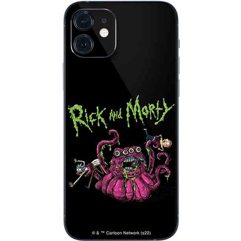 Adult Swim Rick and Morty Tentacle Attack iPhone 12 Mini Skin