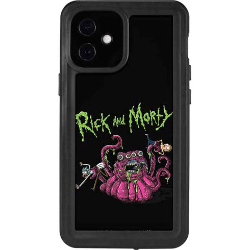Adult Swim Rick and Morty Tentacle Attack iPhone 12 Mini Waterproof Case
