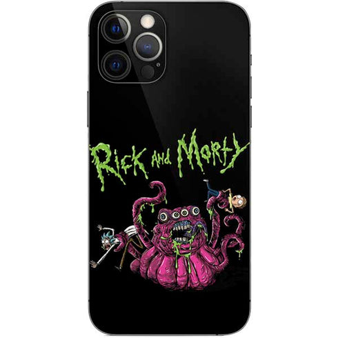 Adult Swim Rick and Morty Tentacle Attack iPhone 12 Pro Skin
