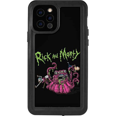 Adult Swim Rick and Morty Tentacle Attack iPhone 12 Pro Waterproof Case