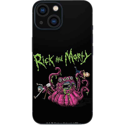Adult Swim Rick and Morty Tentacle Attack iPhone 13 Mini Skin