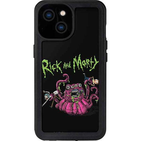 Adult Swim Rick and Morty Tentacle Attack iPhone 13 Mini Waterproof Case