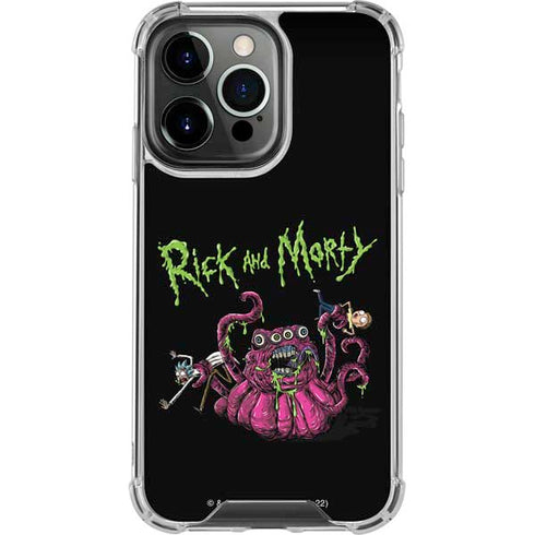 Adult Swim Rick and Morty Tentacle Attack iPhone 13 Pro Clear Case