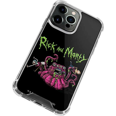 Adult Swim Rick and Morty Tentacle Attack iPhone 13 Pro Clear Case