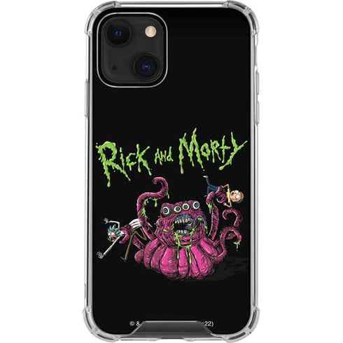 Adult Swim Rick and Morty Tentacle Attack iPhone 14 Plus Clear Case