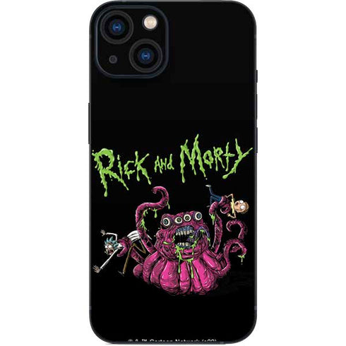 Adult Swim Rick and Morty Tentacle Attack iPhone 15 Plus Skin