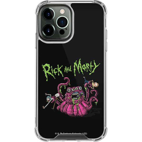 Adult Swim Rick and Morty Tentacle Attack iPhone 14 Pro Max Clear Case