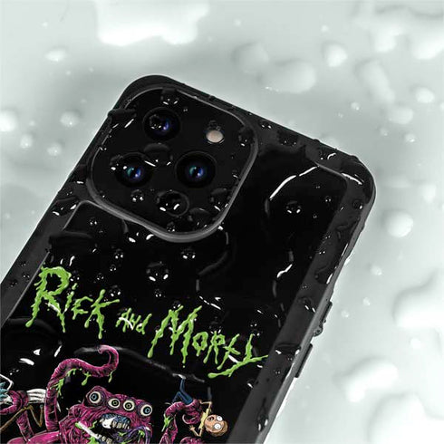 Adult Swim Rick and Morty Tentacle Attack iPhone 14 Pro Max Waterproof Case
