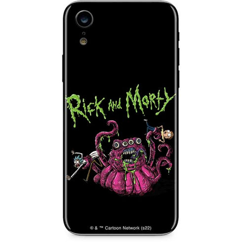 Adult Swim Rick and Morty Tentacle Attack iPhone XR Skin