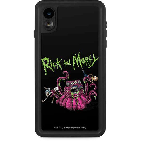 Adult Swim Rick and Morty Tentacle Attack iPhone XR Waterproof Case
