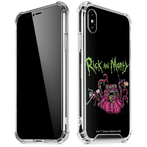 Adult Swim Rick and Morty Tentacle Attack iPhone XS Max Clear Case