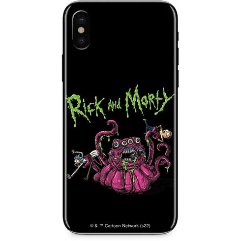 Adult Swim Rick and Morty Tentacle Attack iPhone XS Max Skin