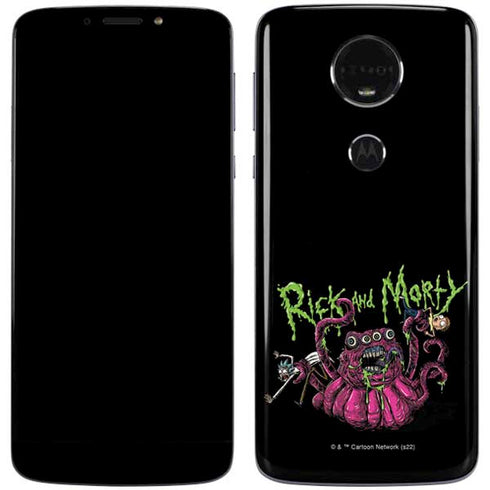 Adult Swim Rick and Morty Tentacle Attack Moto E5 Plus Skin