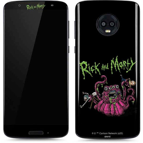 Adult Swim Rick and Morty Tentacle Attack Moto G6 Skin