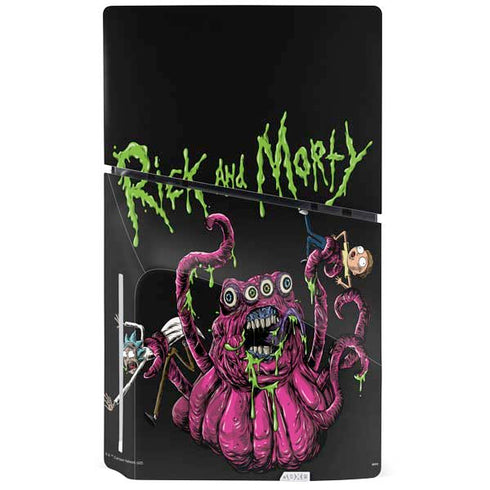 Adult Swim Rick and Morty Tentacle Attack PS5 Slim Disk Bundle Skin