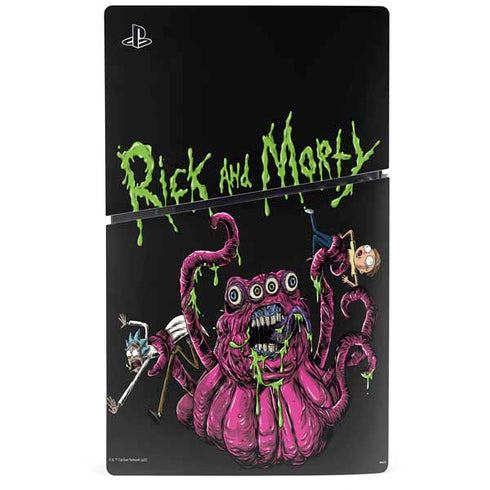 Adult Swim Rick and Morty Tentacle Attack PS5 Slim Disk Console Skin