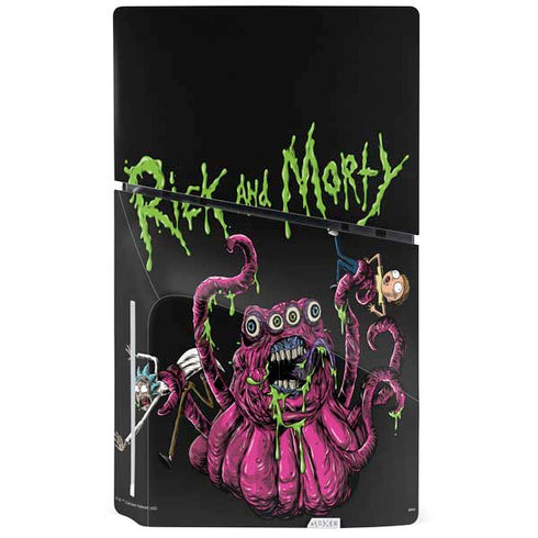 Adult Swim Rick and Morty Tentacle Attack PS5 Slim Disk Console Skin