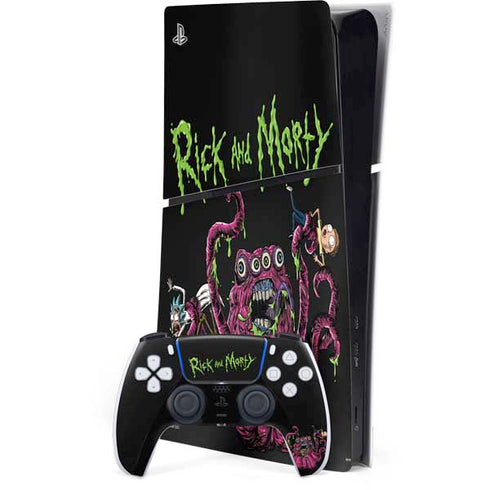 Adult Swim Rick and Morty Tentacle Attack PS5 Slim Digital Edition Bundle Skin